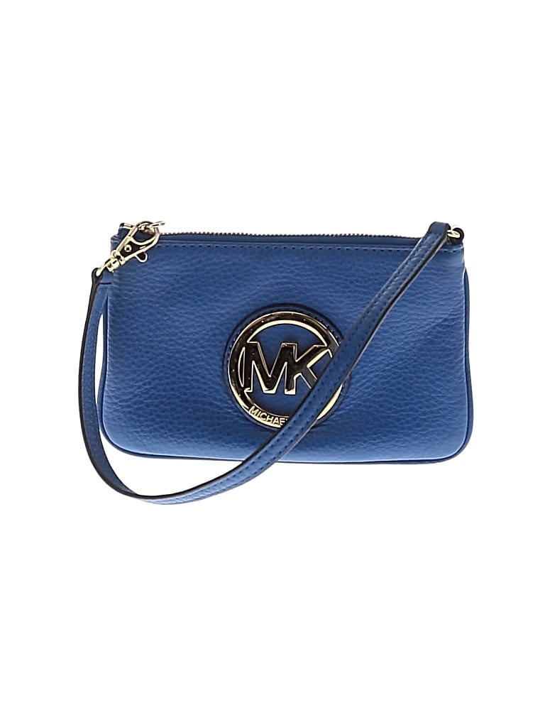 Pre-owned Michael Michael Kors Leather Wristlet In Blue