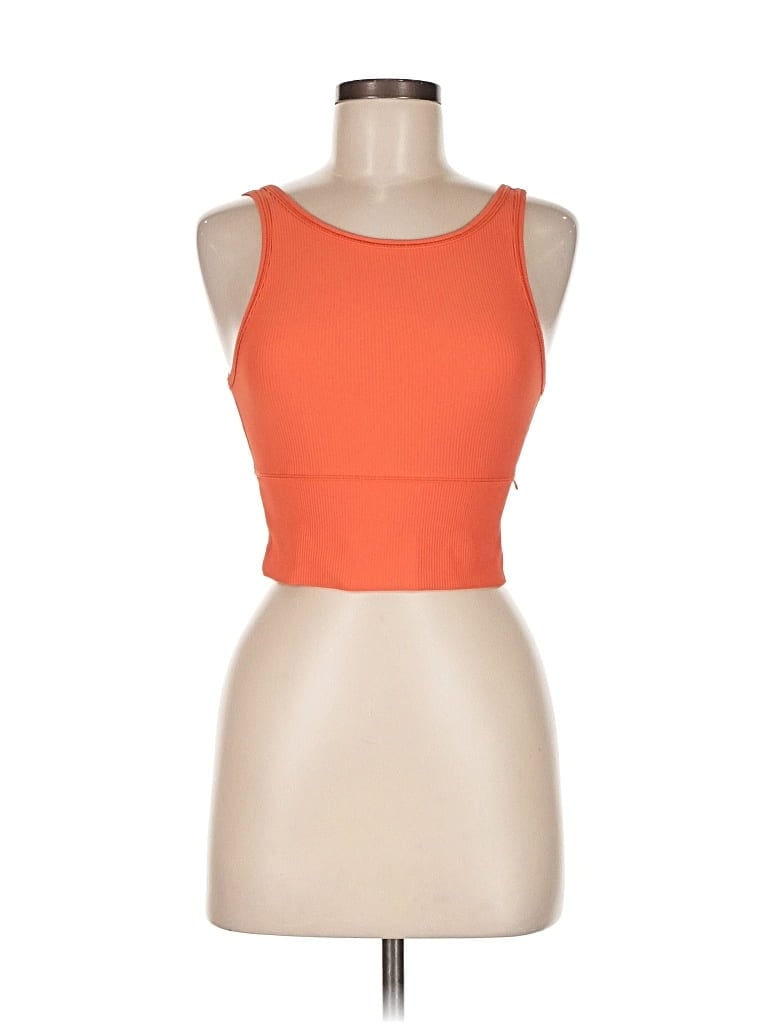 Pre-owned Lululemon Athletica Tank Top Orange Strapless Neckline Tops