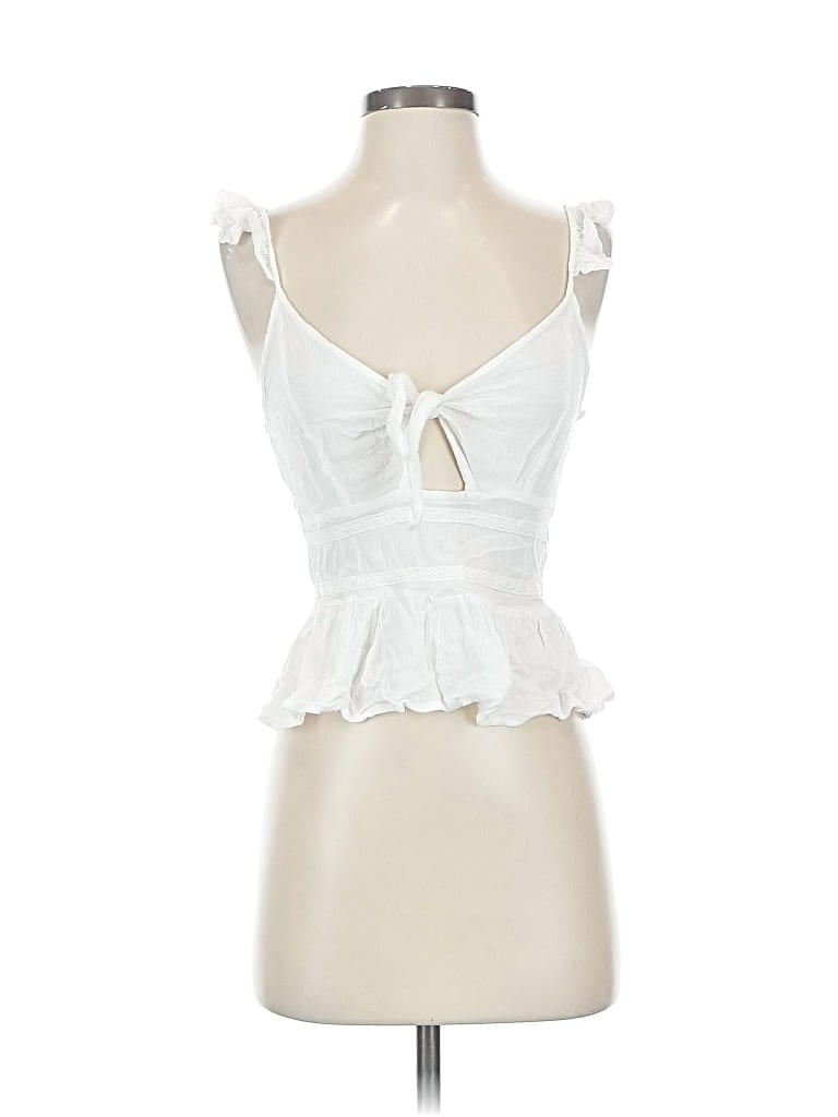 Pre-owned Patrons Of Peace Tank Top White Sweetheart Neckline Tops