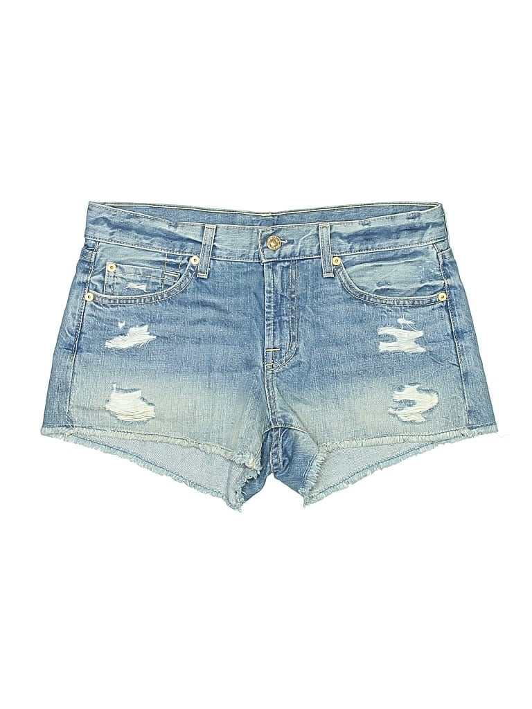 Pre-owned 7 For All Mankind Denim Shorts In Blue