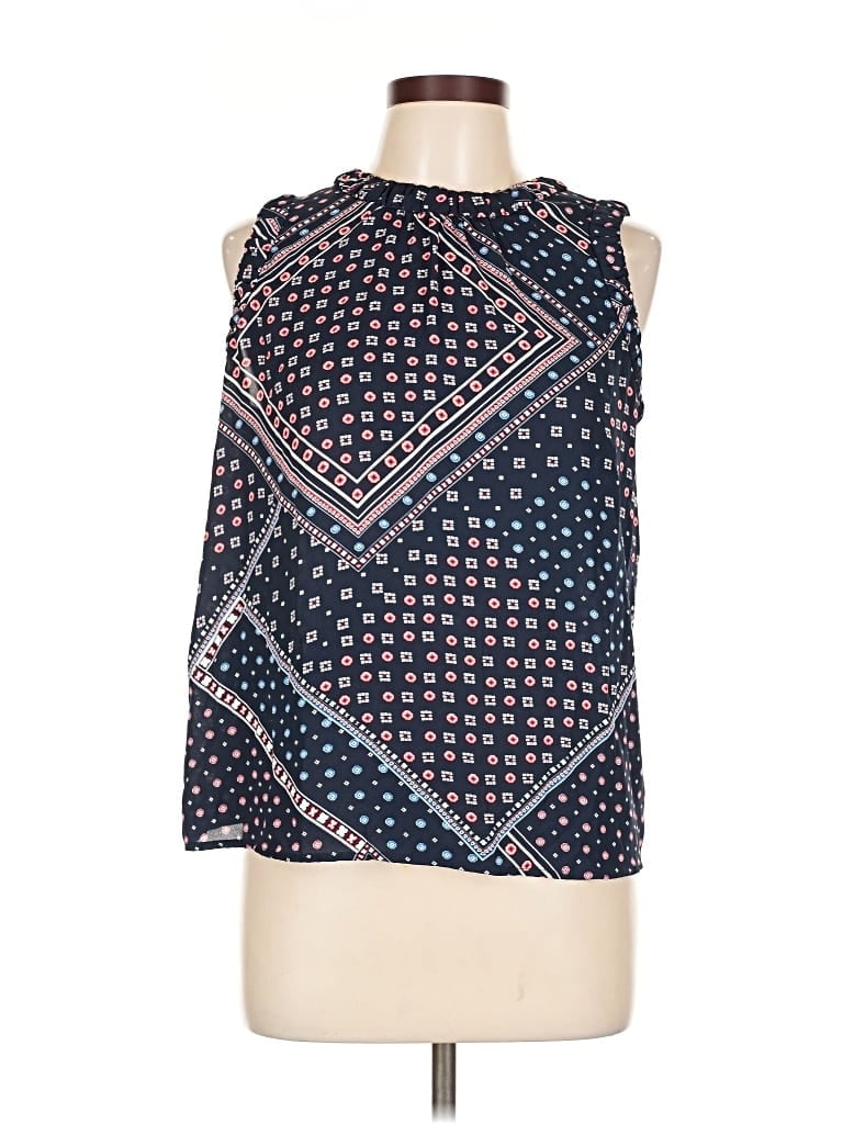 Pre-owned Ann Taylor Loft Sleeveless Blouse In Blue