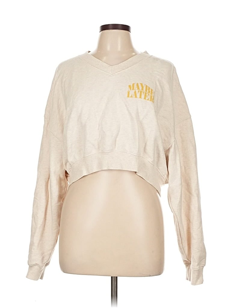 Pre-owned Offline By Aerie Long Sleeve T-shirt In White