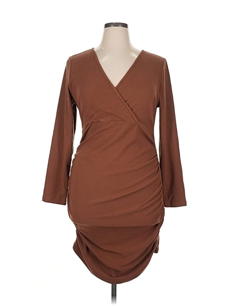 Pre-owned Shein Curve Cocktail Dress In Brown
