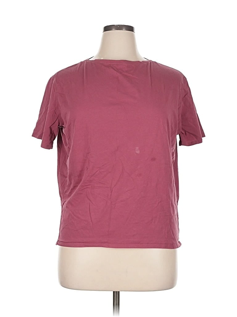 Pre-owned Crz Yoga Short Sleeve T-shirt In Burgundy