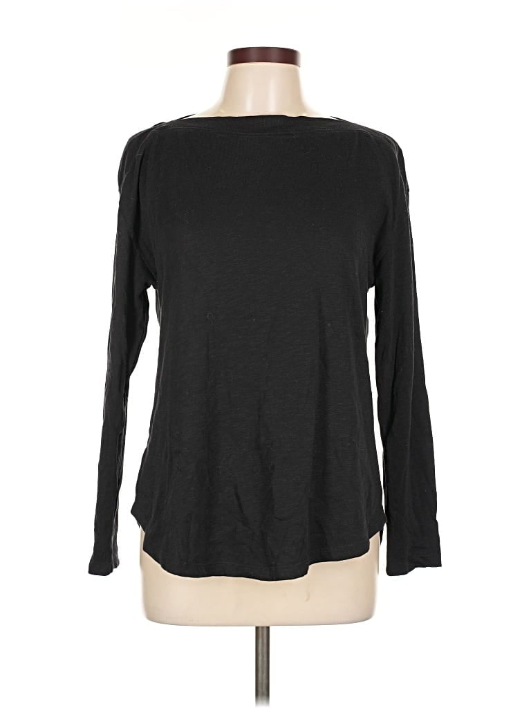 Pre-owned Ann Taylor Loft Long Sleeve T-shirt In Black