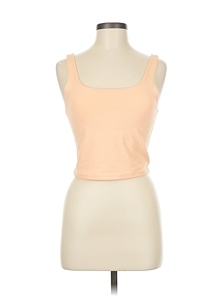 Pre-owned Reoria Tank Top Tan Strapless Neckline Tops In Brown