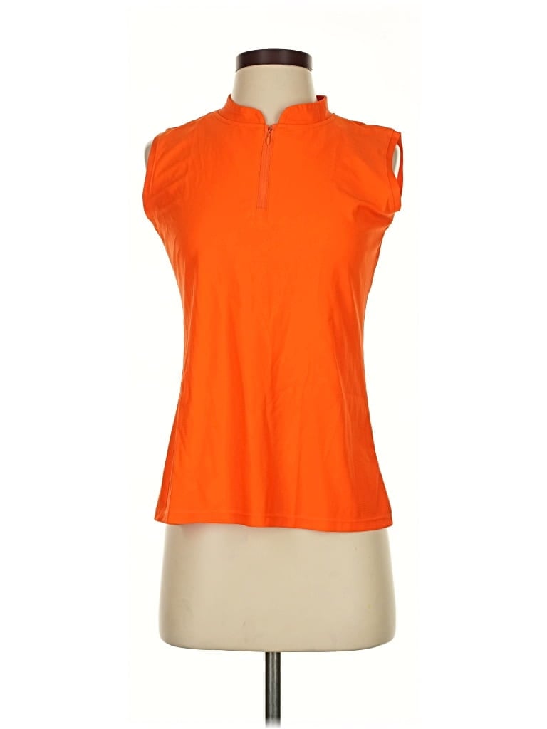 Assorted Brands Sleeveless Polo Shirt In Orange