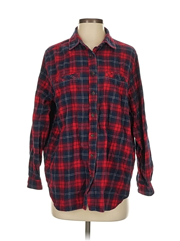 Pre-owned Bdg Long Sleeve Button Down Shirt In Red