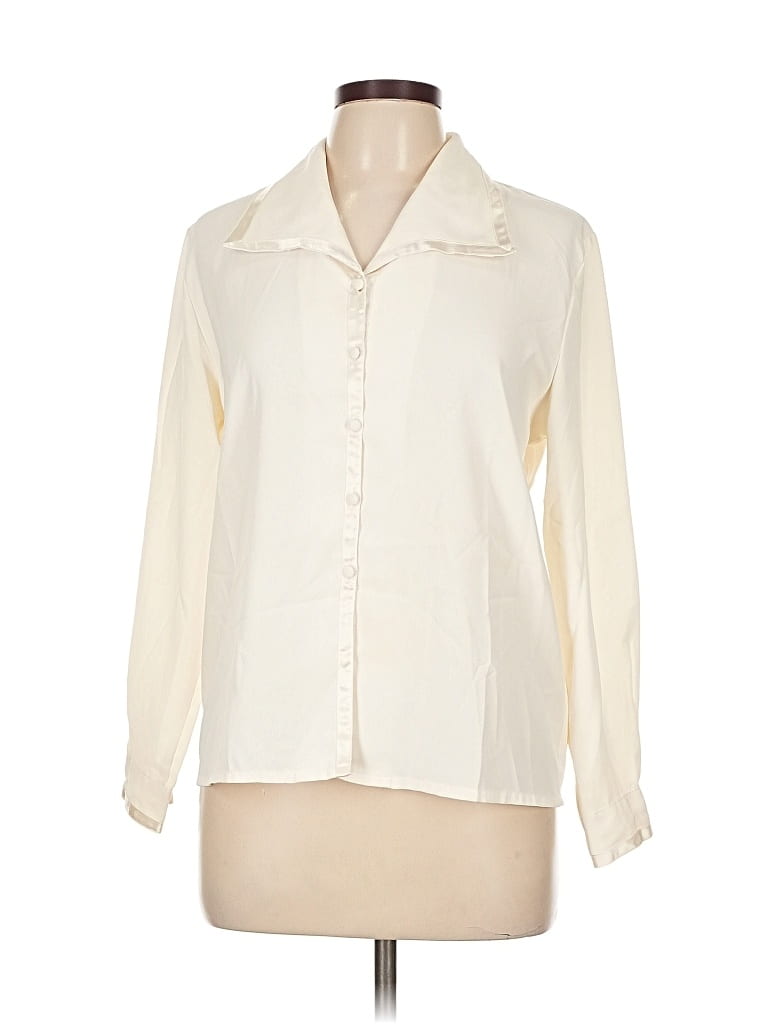 Pre-owned Worthington Long Sleeve Blouse In White