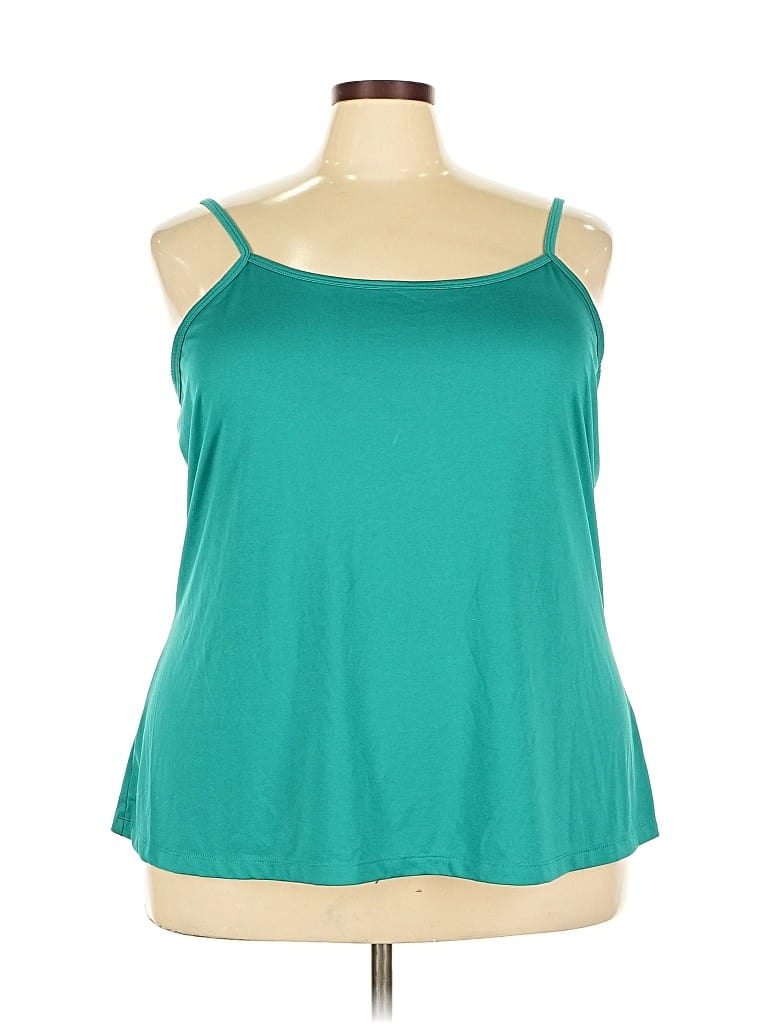 Pre-owned Fashion Bug Tank Top Teal Strapless Neckline Tops In Blue