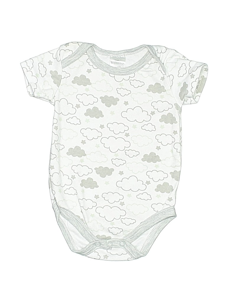 Pre-owned Little Beginnings Babies' Short Sleeve Onesie In White
