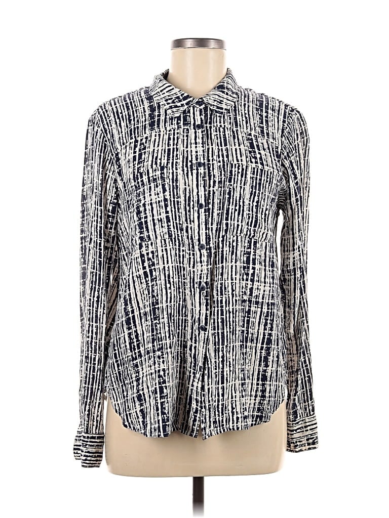 Pre-owned Holding Horses Long Sleeve Button Down Shirt In Blue