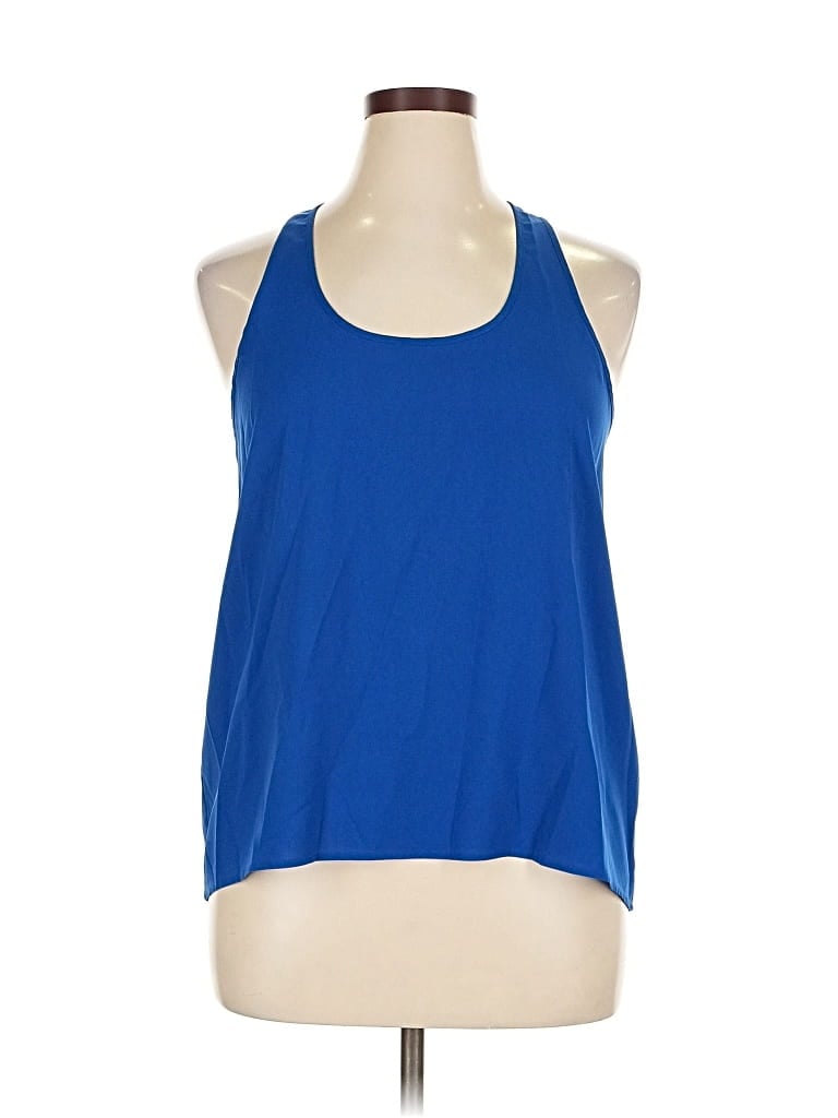 FRENCHI Pre-owned Sleeveless Top Blue Halter Neckline Tops