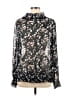 Zara Basic Floral Black Long Sleeve Blouse Size M - photo 1