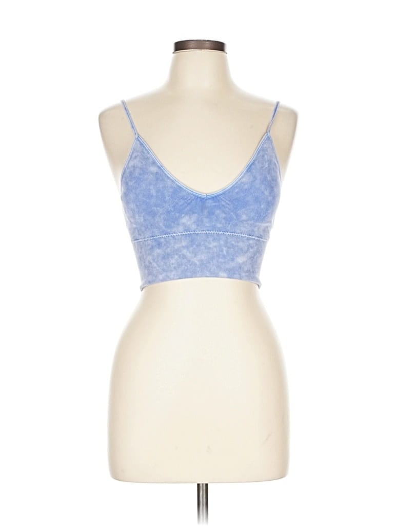 Pre-owned Zenana Outfitters Tank Top Blue Strapless Neckline Tops