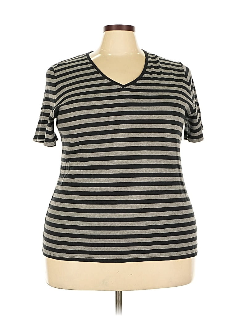 Pre-owned Lane Bryant Short Sleeve T-shirt In Gray