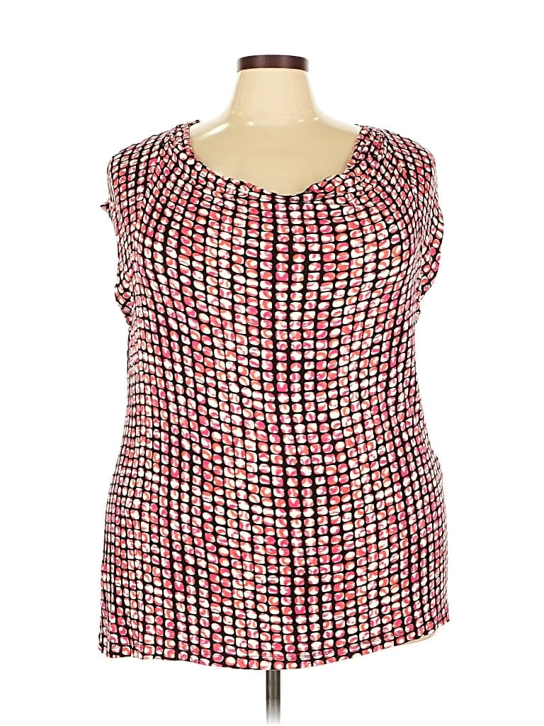 Pre-owned Apt. 9 Tank Top Pink Tweed Pattern Square Neckline Tops