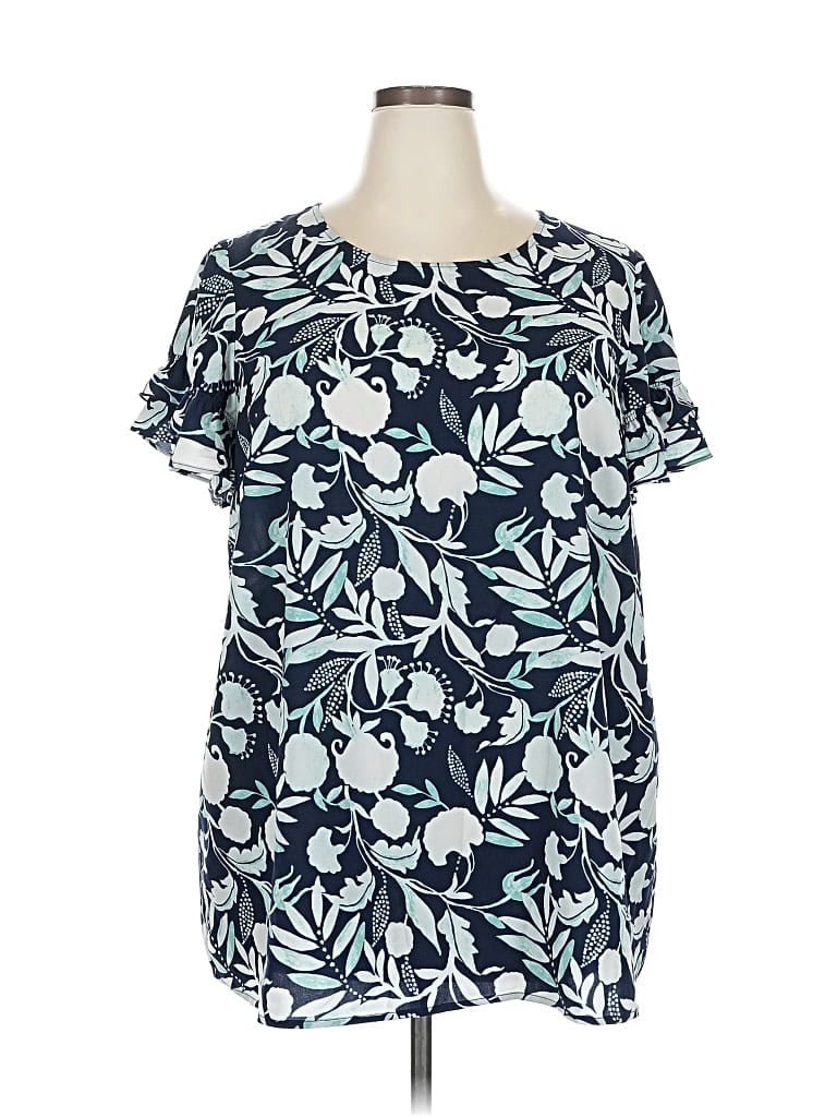 LANE BRYANT Pre-owned Short Sleeve Blouse In Blue