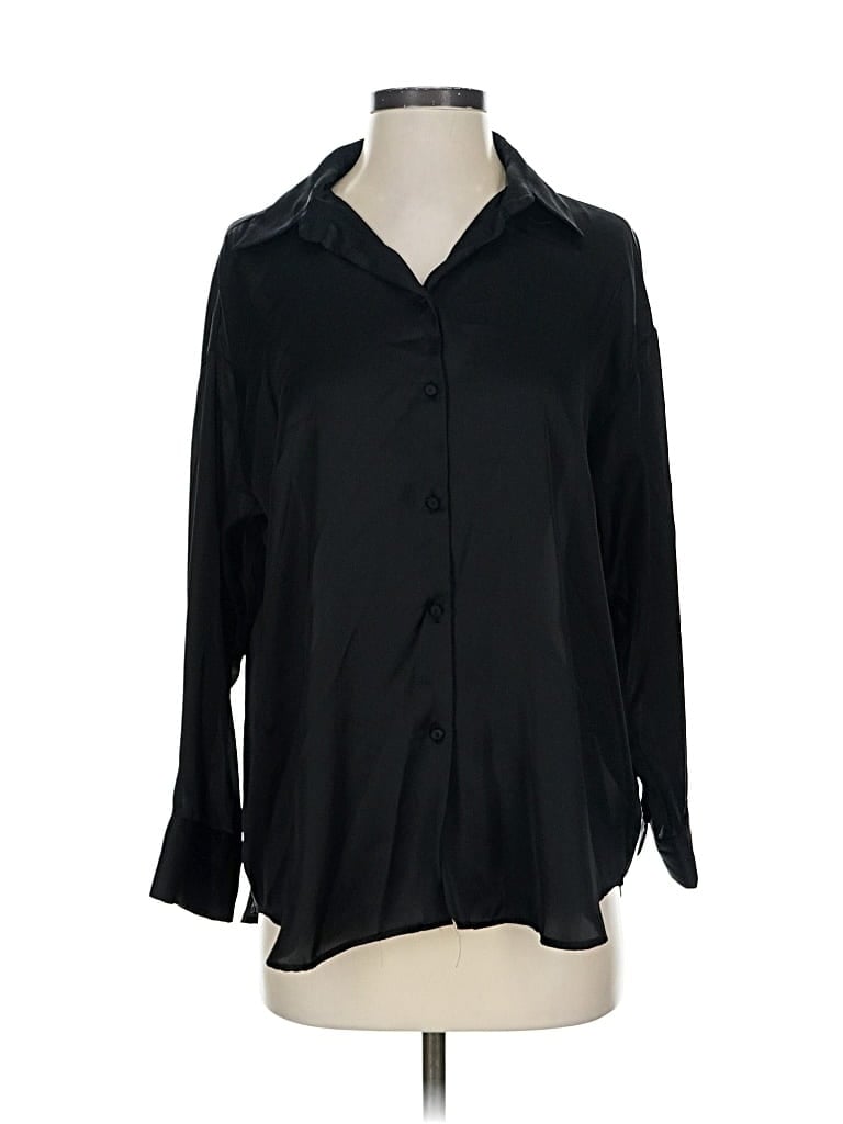 Pre-owned Zara 3/4 Sleeve Blouse In Black