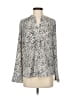 Calvin Klein Animal Print Silver Long Sleeve Blouse Size XS - photo 1