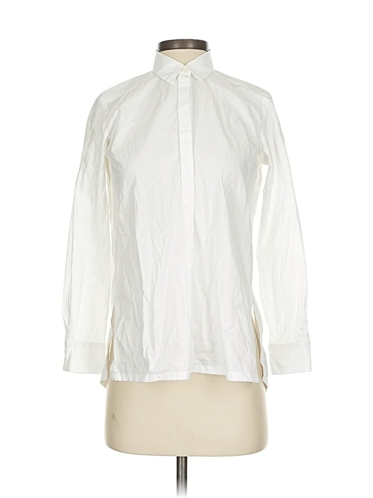 Pre-owned Ann Taylor Loft Long Sleeve Blouse In White