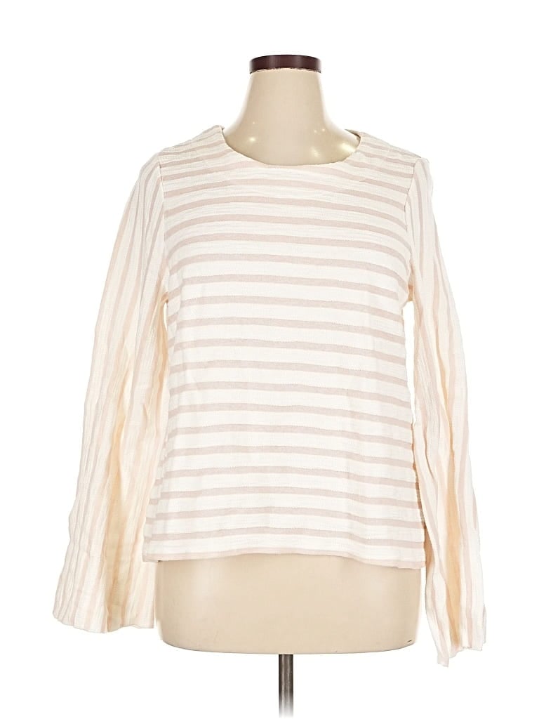 Pre-owned B Collection By Bobeau Long Sleeve T-shirt In White