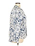 Big Dart 100% Viscose Print Ivory Blue Long Sleeve Blouse Size EU 54 / US 24 - photo 4