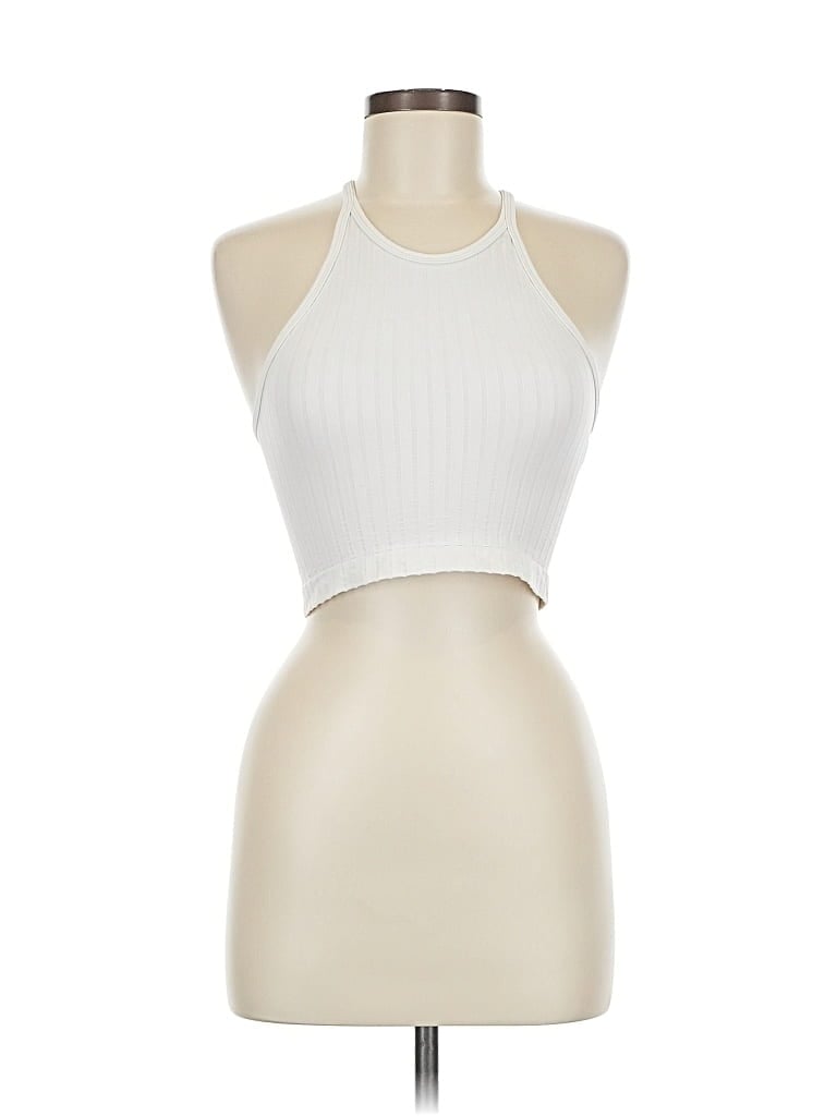 Pre-owned Out From Under Sleeveless Top White Halter Neckline Tops