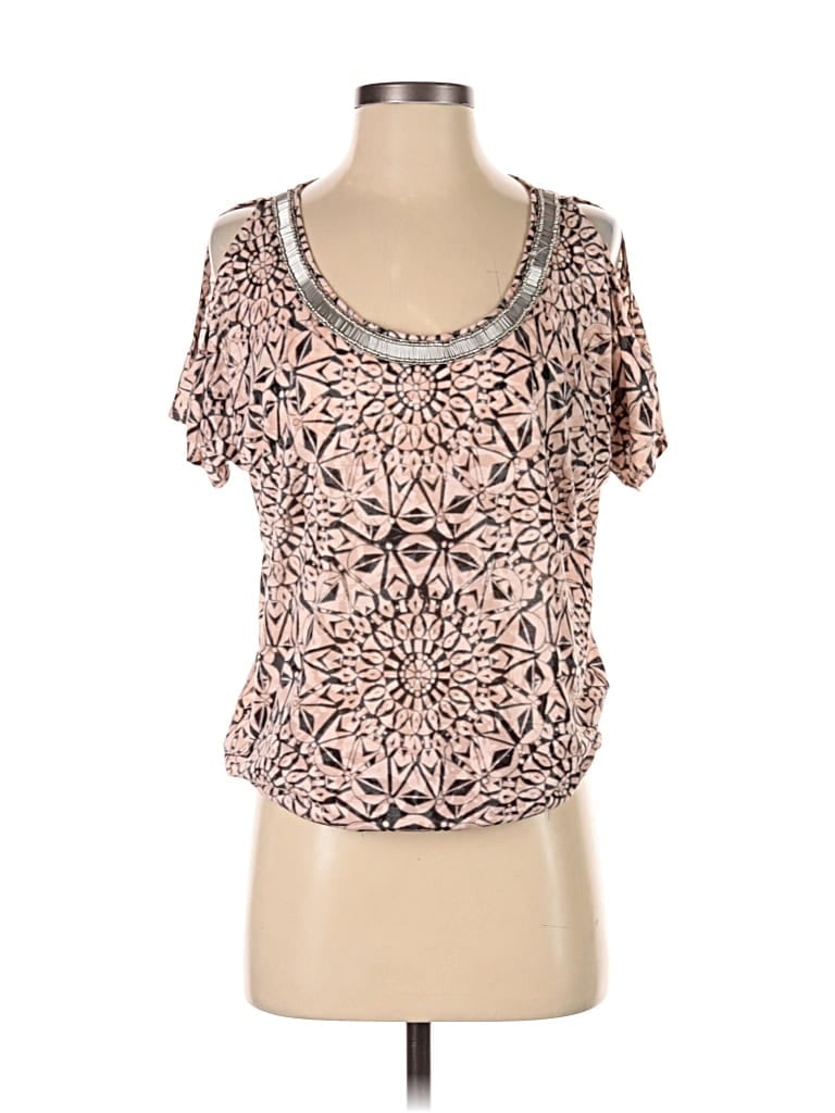 Pre-owned Inc International Concepts Short Sleeve Top Pink Scoop Neck Tops
