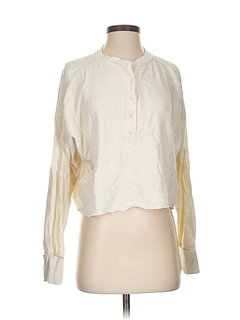 Pre-owned Universal Thread Long Sleeve Henley Shirt In White