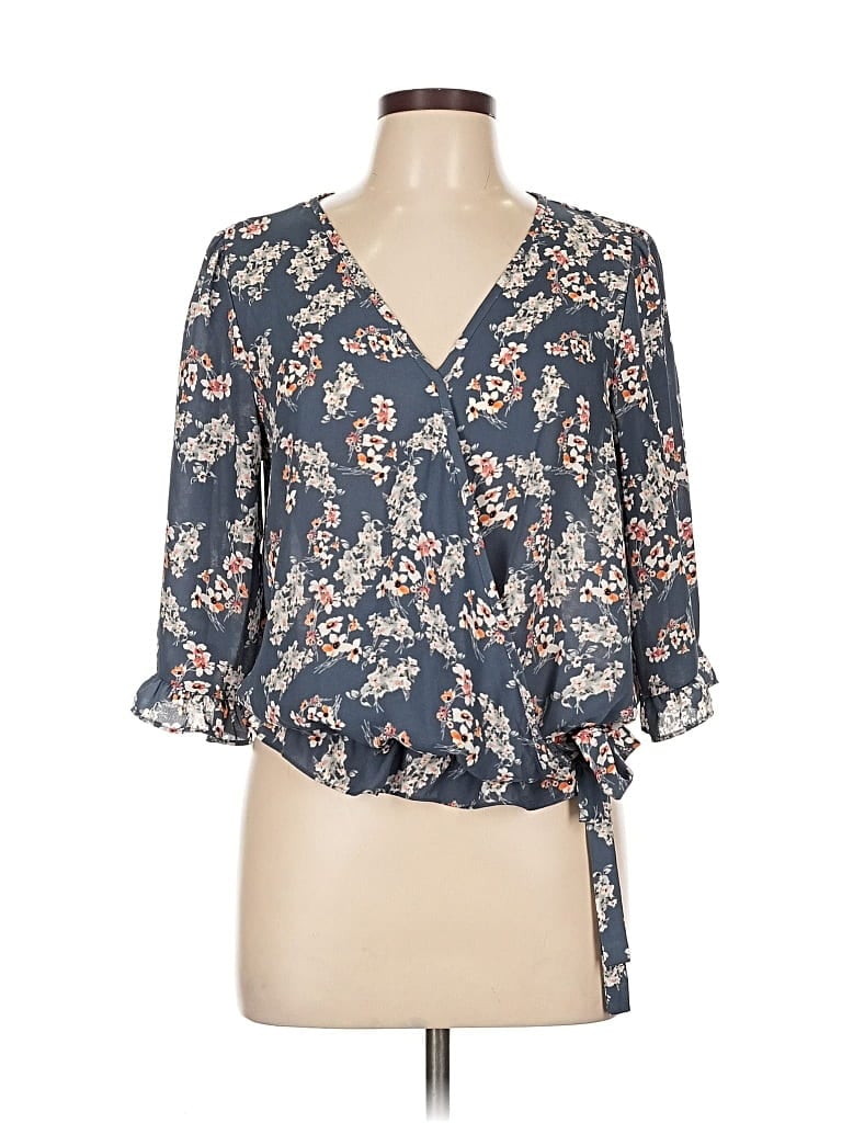 Pre-owned Sienna Sky 3/4 Sleeve Blouse In Blue