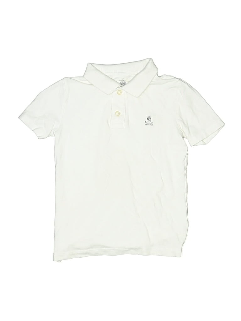 Pre-owned Crewcuts Outlet Kids' Short Sleeve Polo Shirt In White