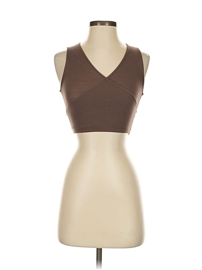 Pre-owned Antistar Tank Top Brown Strapless Neckline Tops