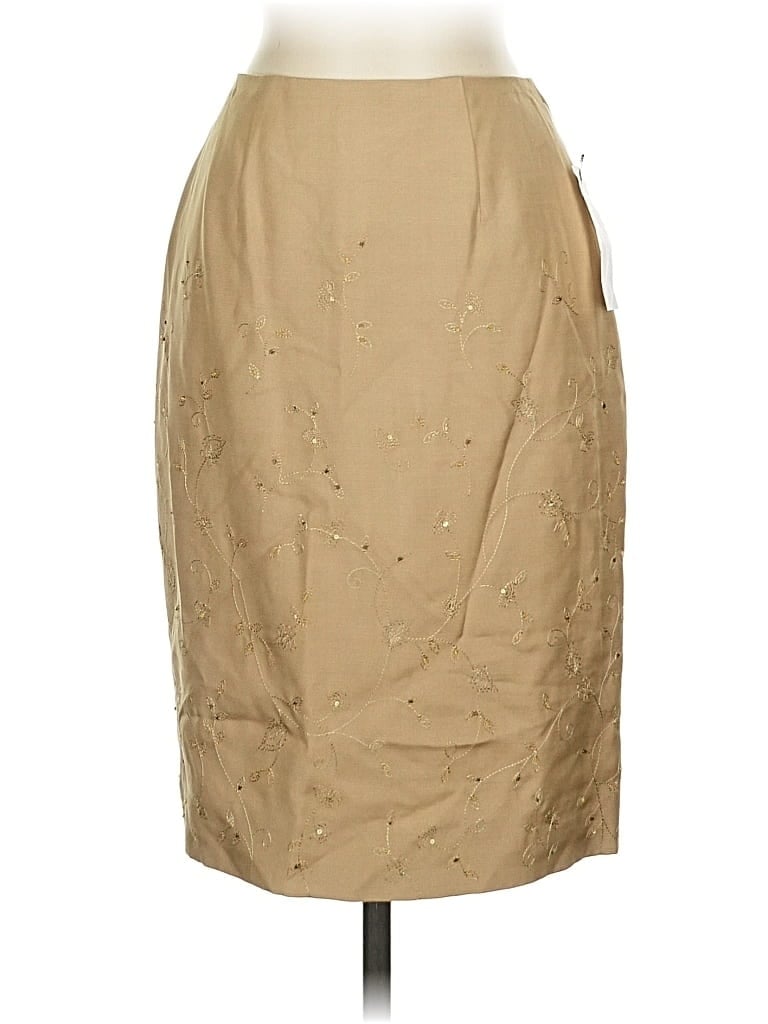Pre-owned Dana Buchman Silk Skirt In Brown