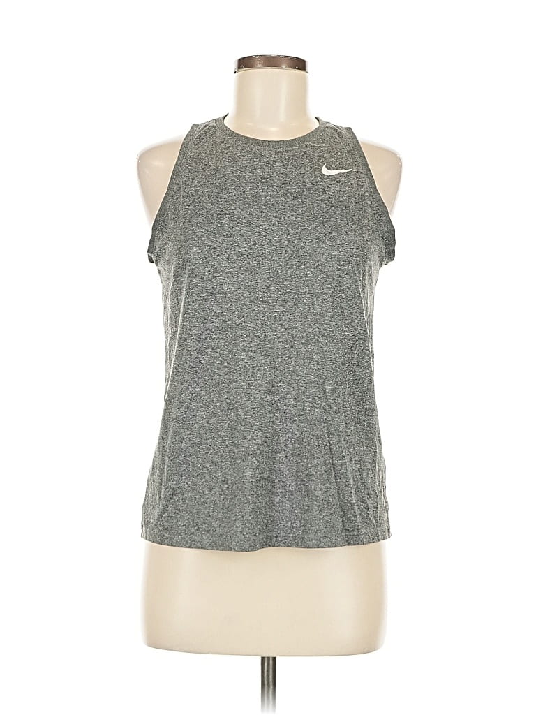 NIKE Pre-owned Tank Top Gray Halter Neckline Tops