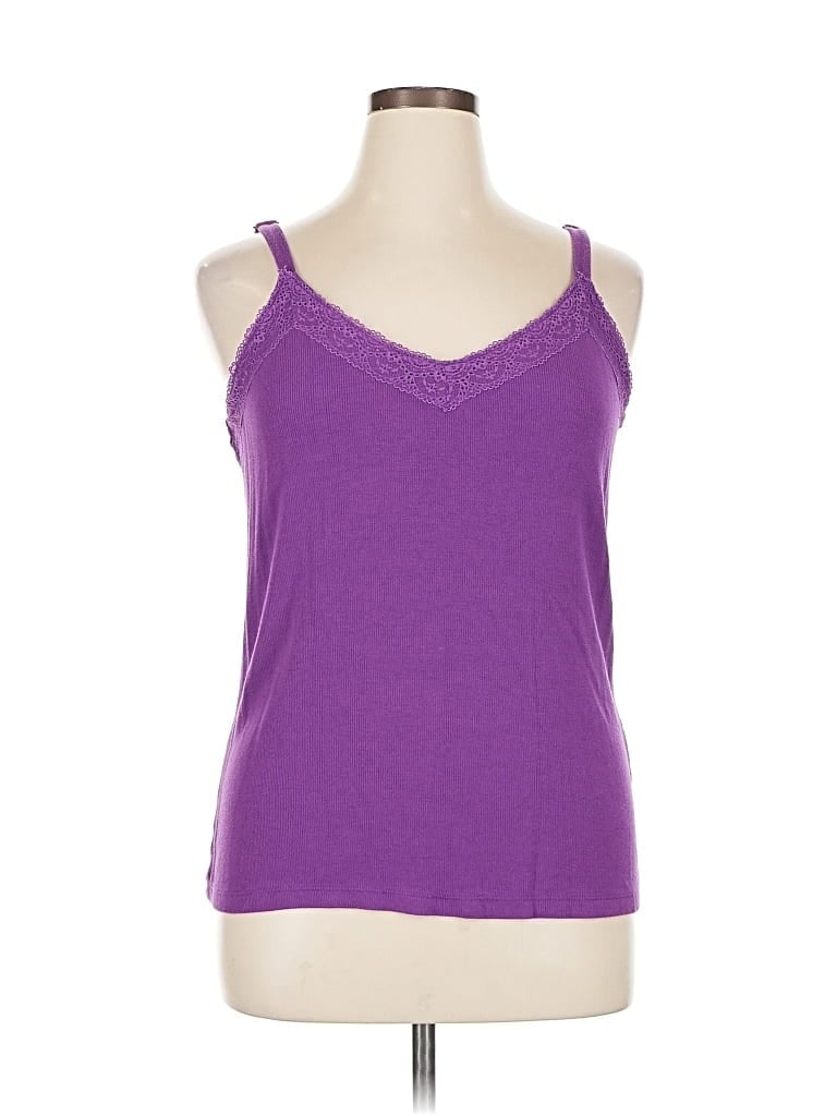 Pre-owned Colleen Lopez Tank Top Purple Halter Neckline Tops