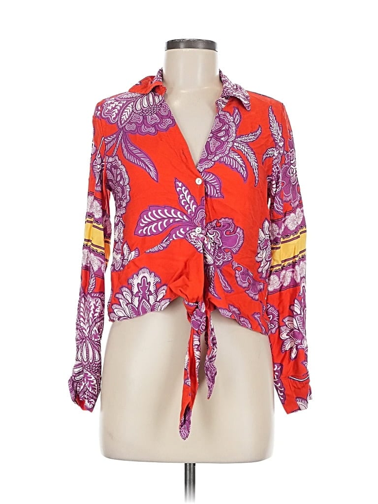 Pre-owned Rachel Zoe Tjx Long Sleeve Blouse In Red