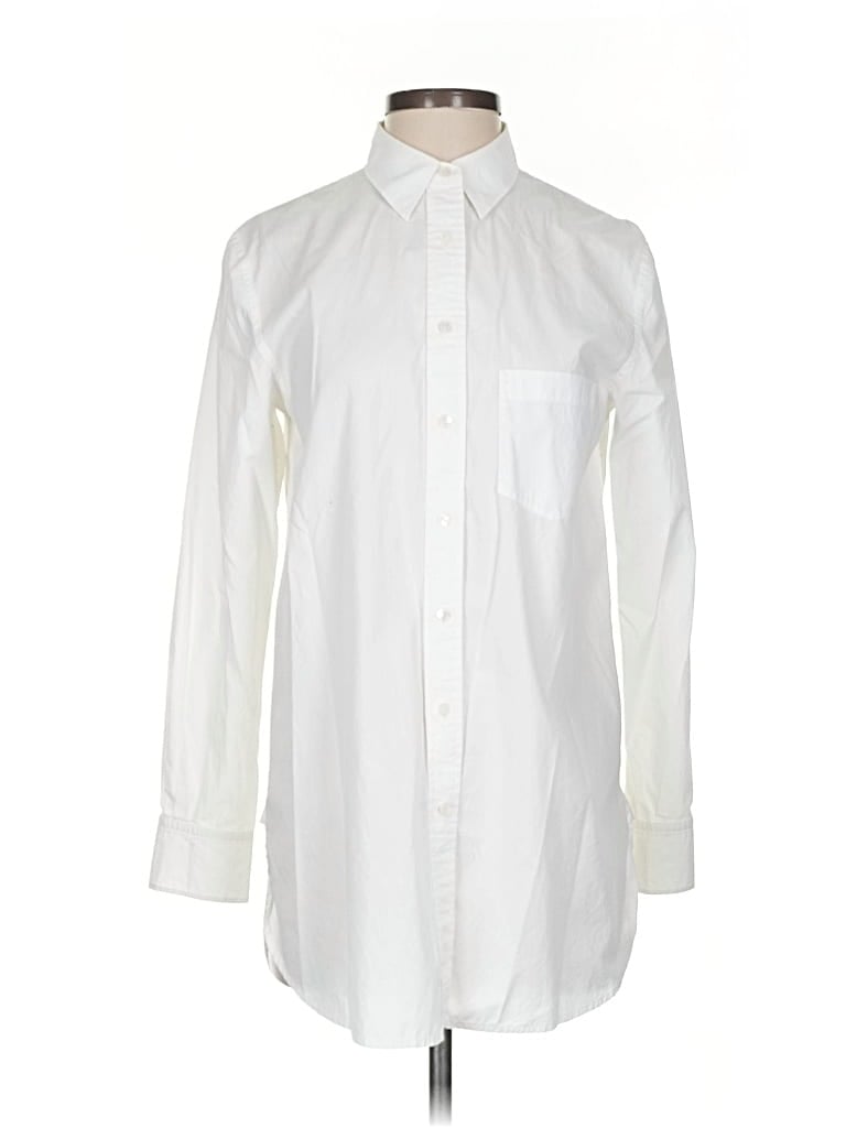Pre-owned Vince Long Sleeve Button Down Shirt In White