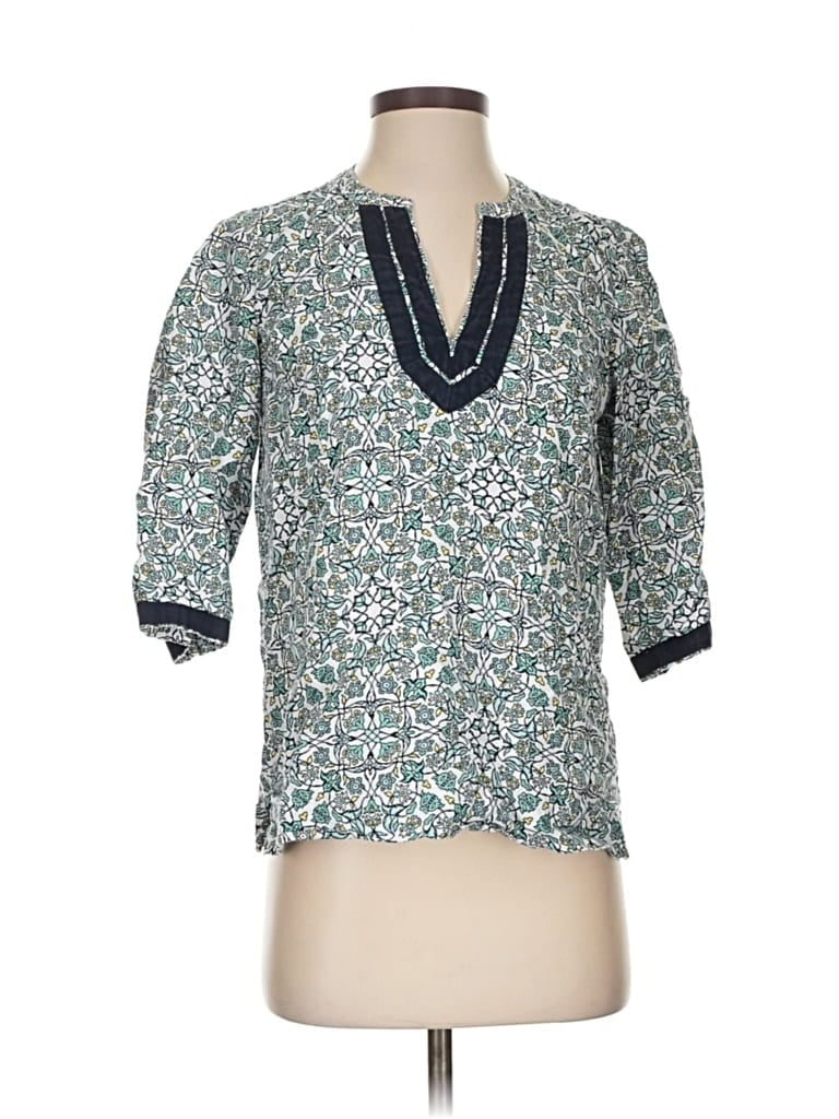 Pre-owned Jones New York Sport 3/4 Sleeve Blouse In Blue