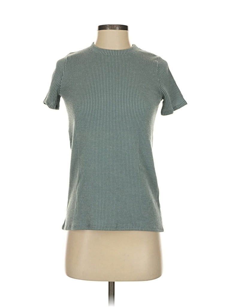Pre-owned Love Olive Co Short Sleeve Turtleneck In Blue
