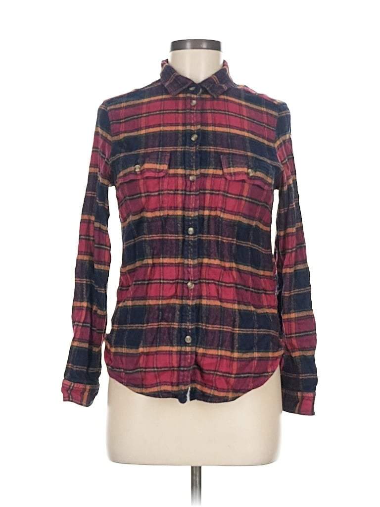 Pre-owned American Eagle Outfitters Long Sleeve Button Down Shirt In Burgundy