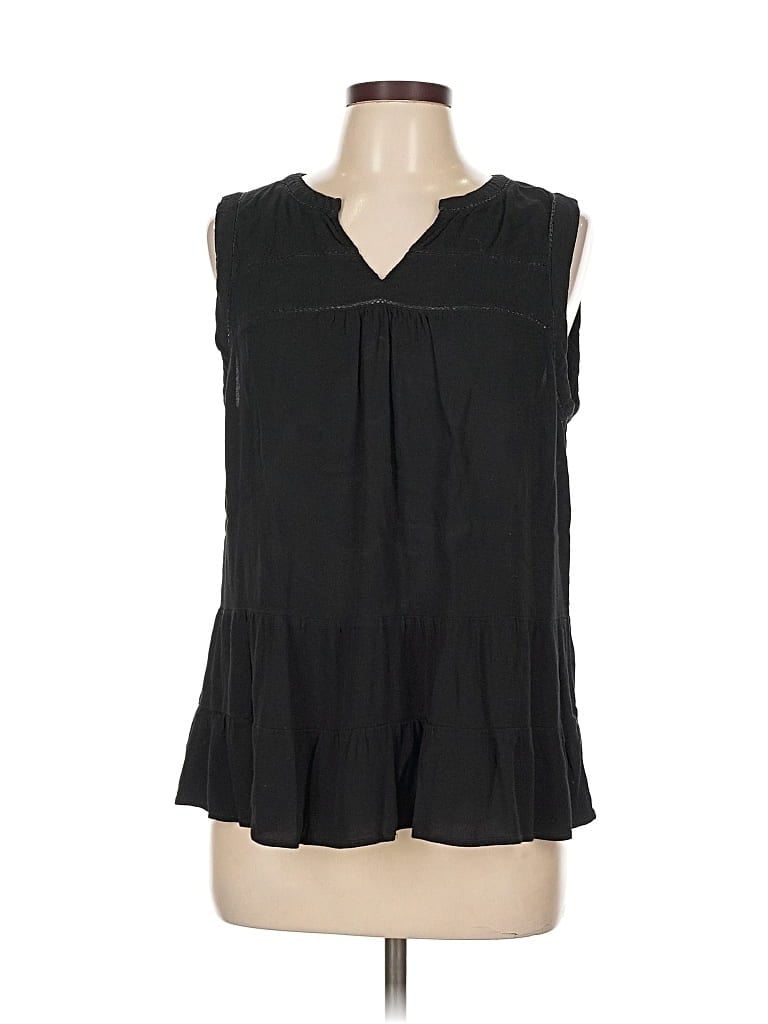 Pre-owned Ann Taylor Loft Sleeveless Blouse In Black