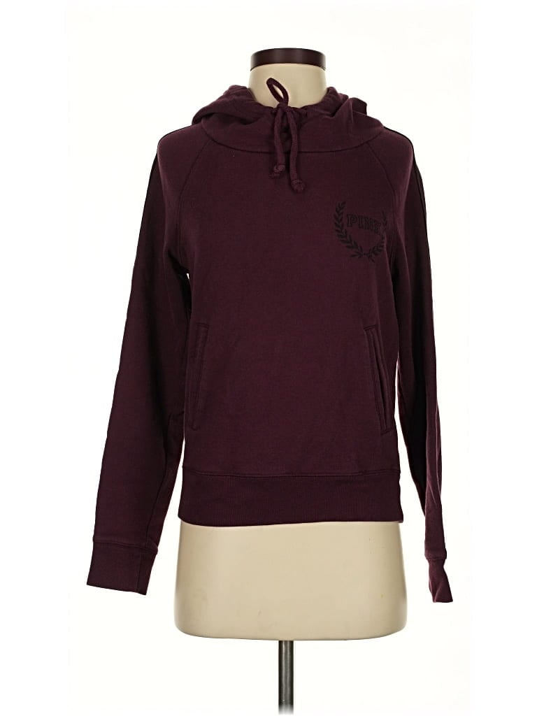 Pre-owned Victoria's Secret Pink Pullover Hoodie In Burgundy
