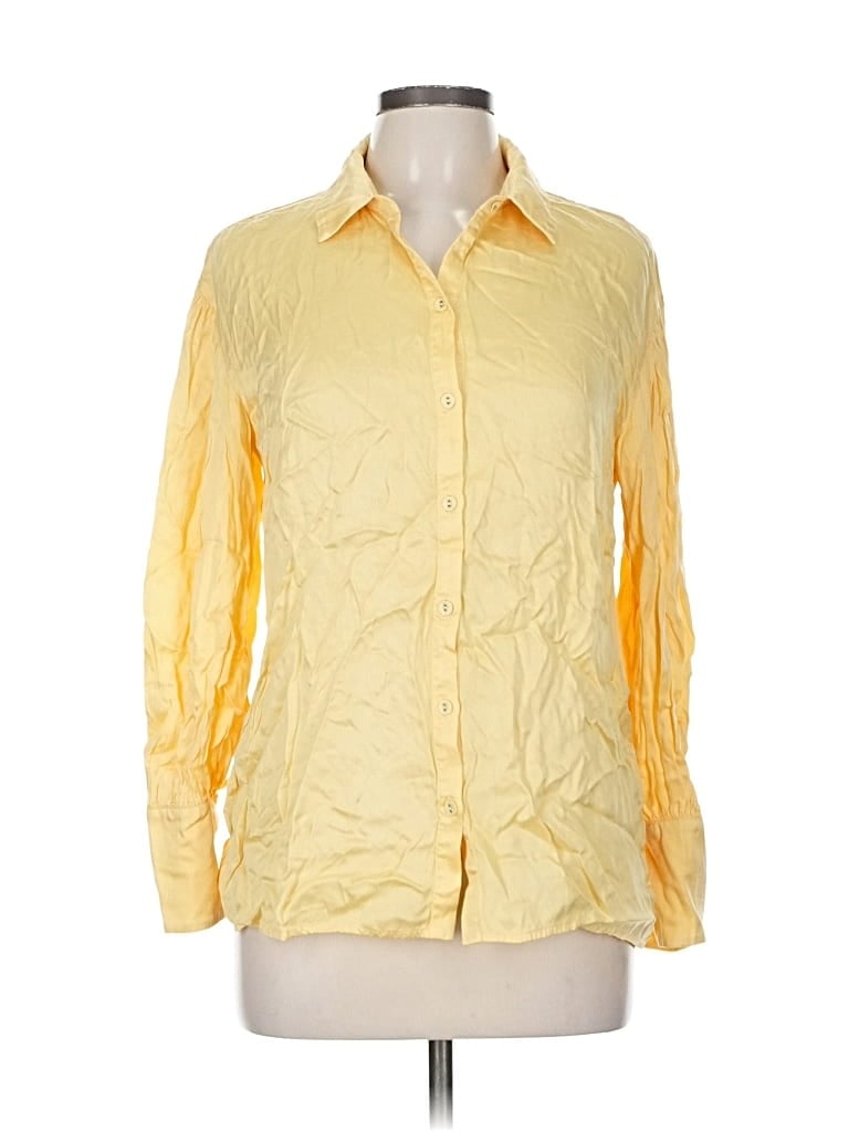 Pre-owned Song Of Style Long Sleeve Button Down Shirt In Yellow