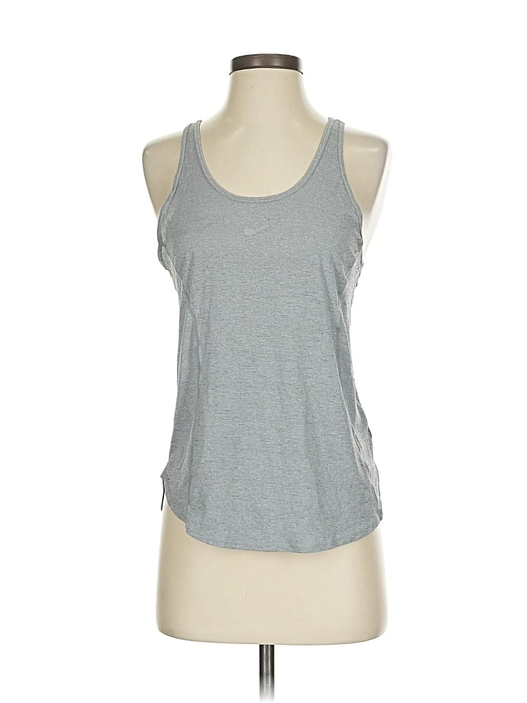 Pre-owned Nike Tank Top Gray Halter Neckline Tops