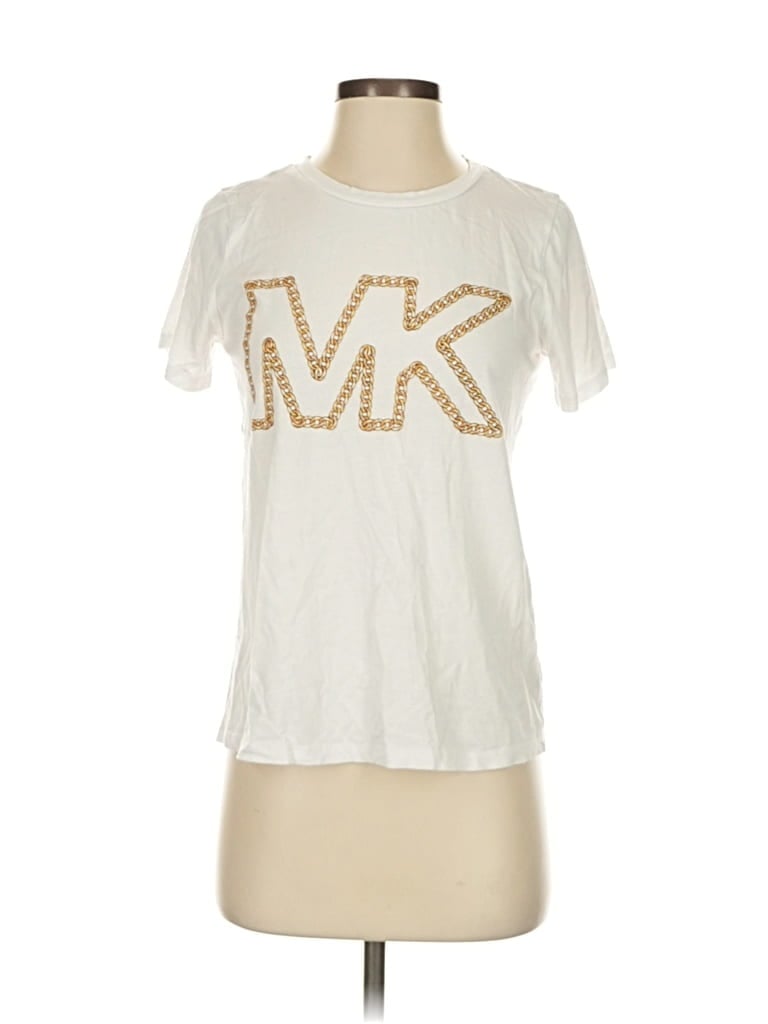 Pre-owned Michael Michael Kors Short Sleeve T-shirt In White