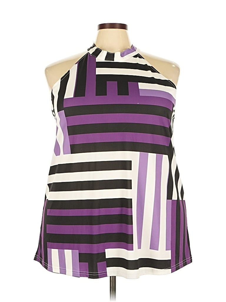 Pre-owned Assorted Brands Sleeveless Blouse In Purple