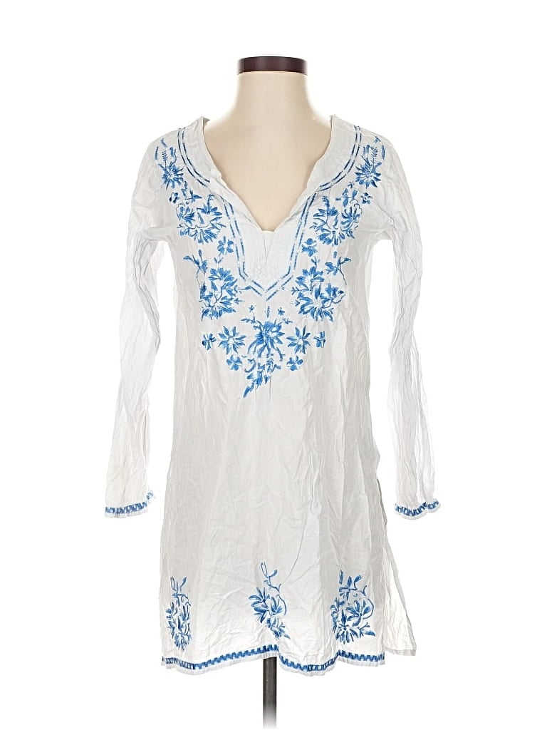 Pre-owned April Cornell Casual Dress In White