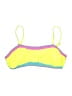 Popvil Color Block Yellow Green Swimsuit Top Size M - photo 1