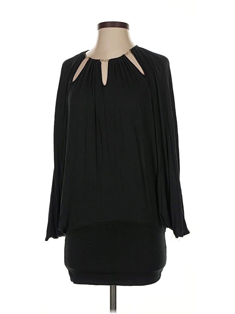 Pre-owned Dg^2 By Diane Gilman Long Sleeve Blouse In Black
